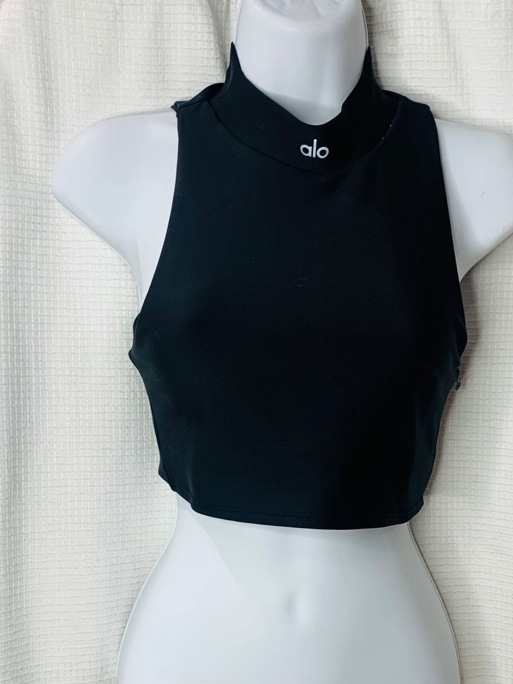 ALO Yoga Black High-Neck Cropped Performance Tank